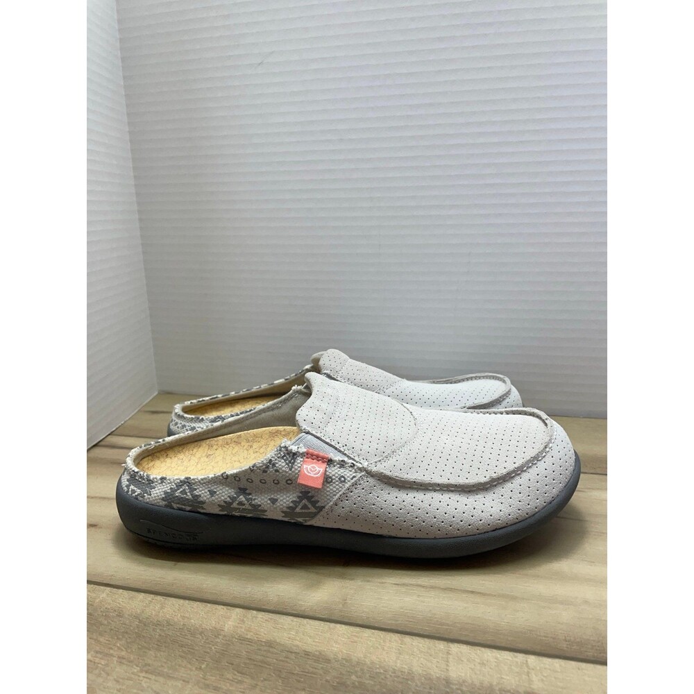 Spenco Siesta orthopedic slip on slide mule sandal shoe grey suede 10